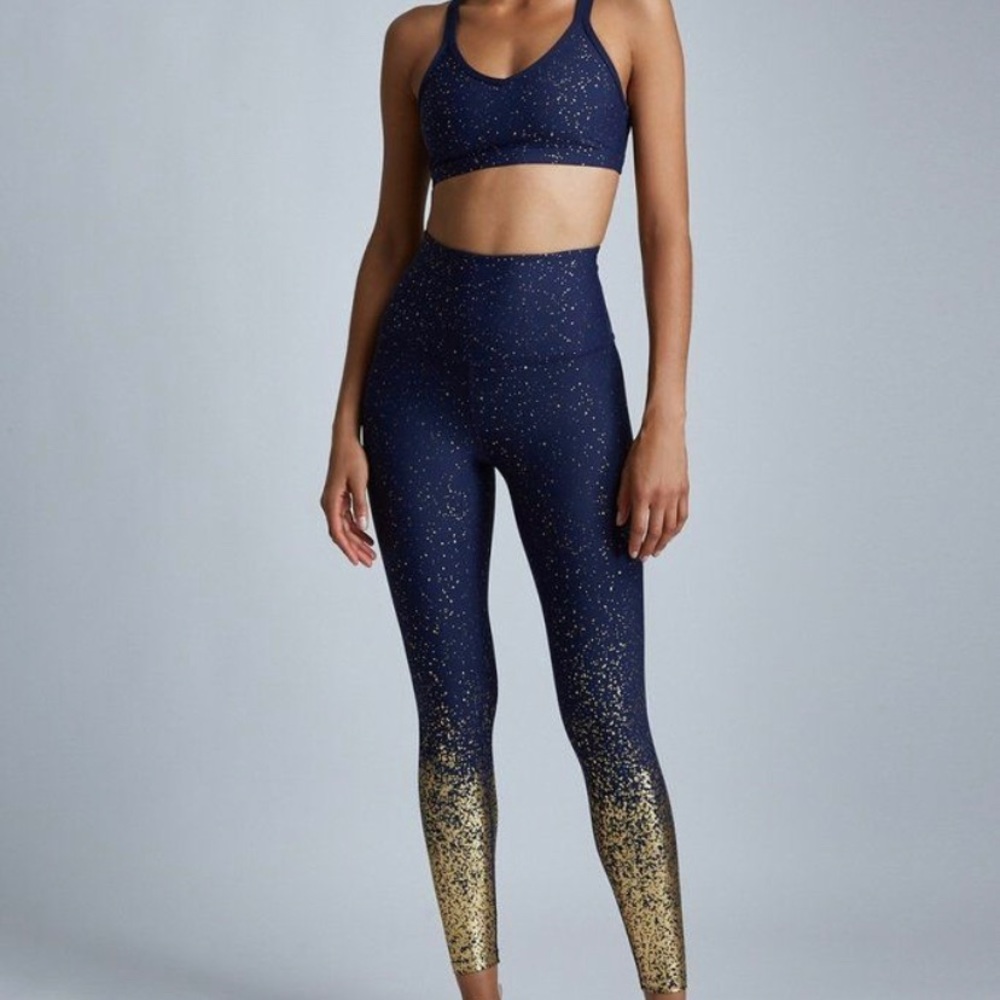 Beyond Yoga Navy Gold Ombré Set